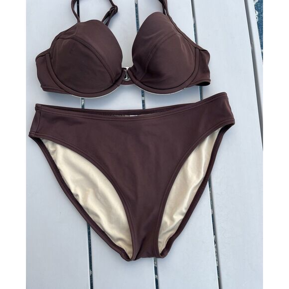 Victorias Secret Vintage Bikini - Size 36C Bottoms Medium - Brown - Picture 3 of 14